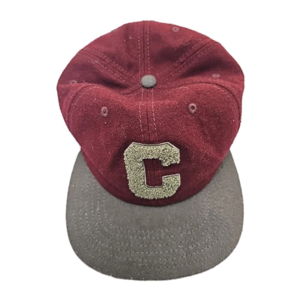 Converse All Star Mens Hat Felt Burgundy Metal Strap Embroidered Logo Cap Warm